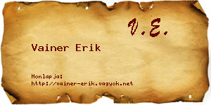 Vainer Erik névjegykártya